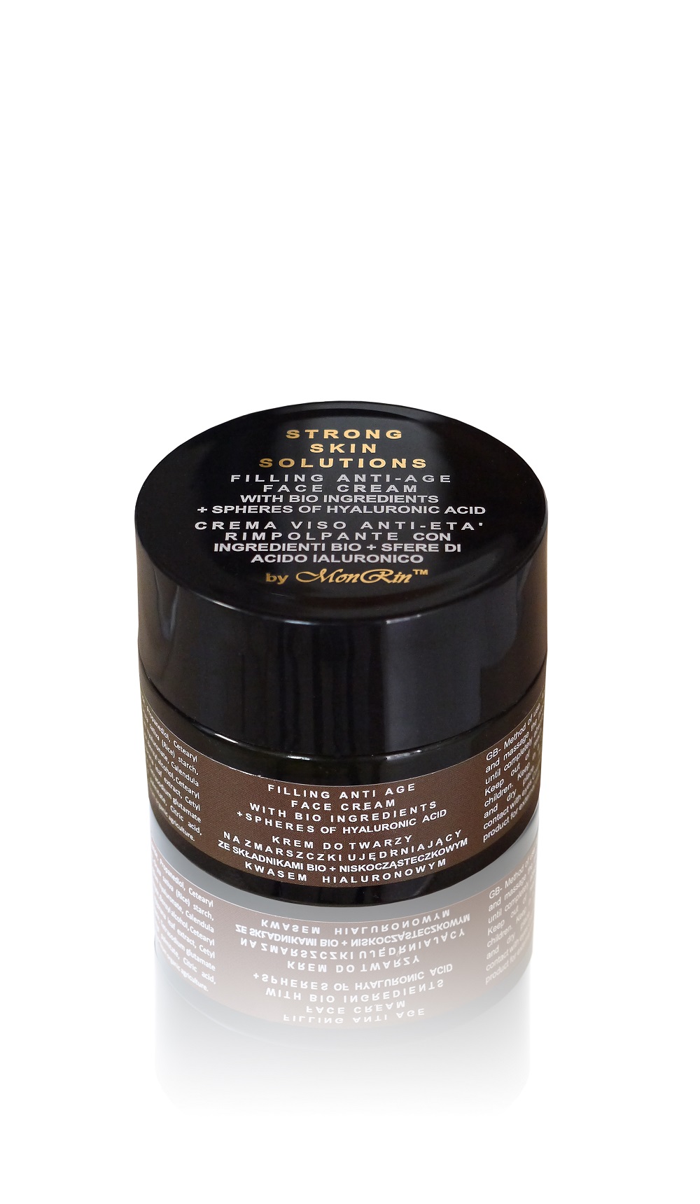 STRONG SKIN SOLUTIONS BY MONRIN FILLING ANTI AGE FACE CREAM WITH BIO INGREDIENTS AND SPHERES OF HIALURONIC ACID 